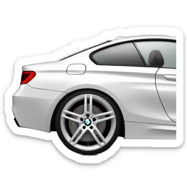 White bmw coupe 335i with silver 20s as wheels and tinted sticker