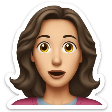 middle aged brunette surprised at what she sees sticker