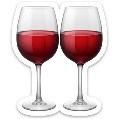 2 red wine glasses are cheered sticker