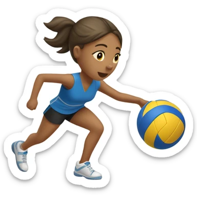 Niña rematando una pelota de voley sticker