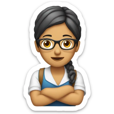 una señora que tiene vergüenza de lo que está leyendo  sticker