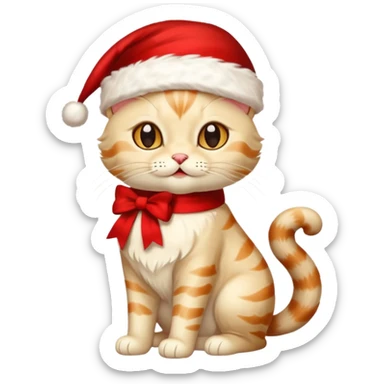 a full-body silk cat with Christmas accessories  sticker