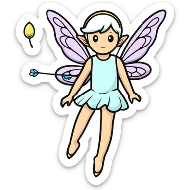 delicate fairy under a cherry blossom tree sticker