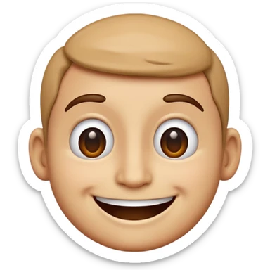 a smiling face emoji representing Gus with unique features sticker