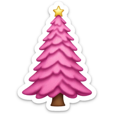 pink christmas tree sticker