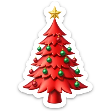 Red christmas tree sticker