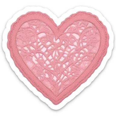 Pink lace heart sticker