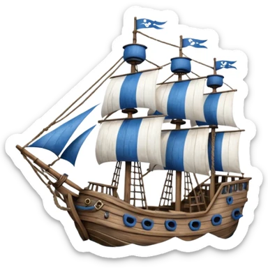 little pirate ship for penguins sticker