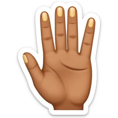 hand making the three-finger blessing gesture, slightly tanned, brownish, static, regular emoji size, classic emoji style sticker