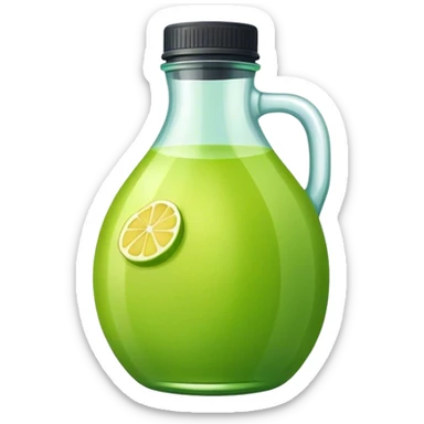 Green lemon juice bottle sticker