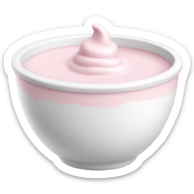soft pink yogurt with white bowl  sticker