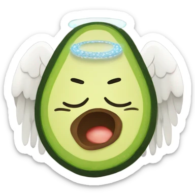 Avocado with Angel halo and wings  sticker