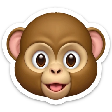 monkey with eyes closed sticking out tongue sticker