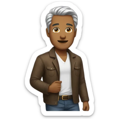 a man wearing high hells sticker