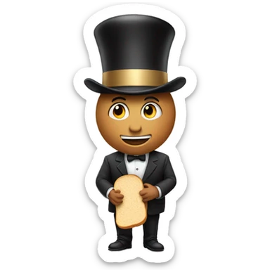 Peanut wearing a top hat eating a peanut butter sandwich  sticker