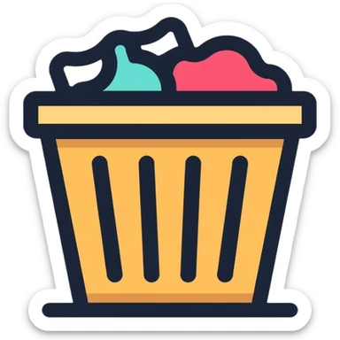 laundry basket with clothes sticker