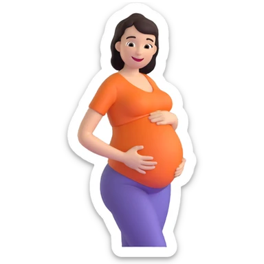 pregnant woman in second trimester looking happy sticker