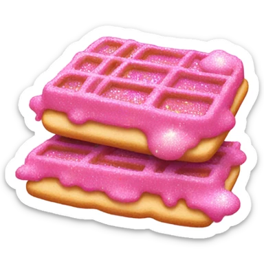 Waffles that are pink with glitter  sticker