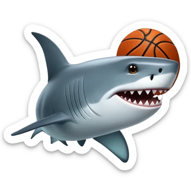 Shark playing basketball  sticker