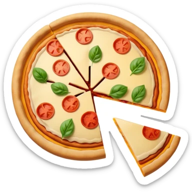 a pie chart sitting on top of a pizza  which has no other toppings sticker