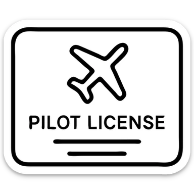 minimalist private pilot license with a small airplane icon and clean layout sticker