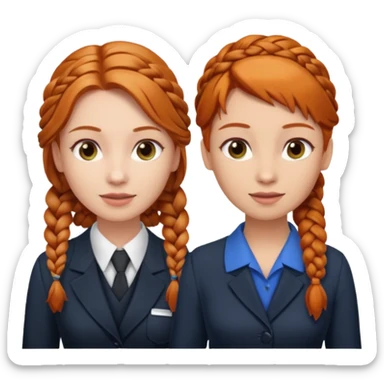 receptionist face braided ginger receptionist sticker