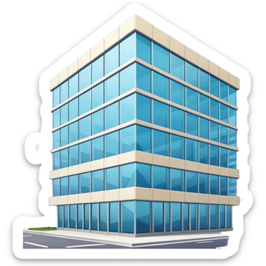 modern office headquarters building, glass facade, corporate look emoji sticker
