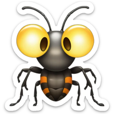 funny big eyed bug looking at bright light sticker