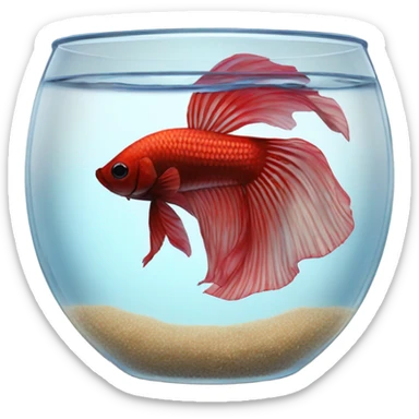 Over halfmoon Betta fish in bowl  sticker