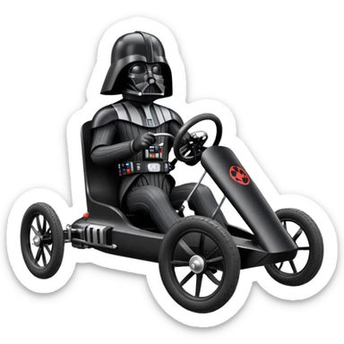 Darth Vader’s two cylinder cyclekart with advanced rugged suspension and steering  sticker