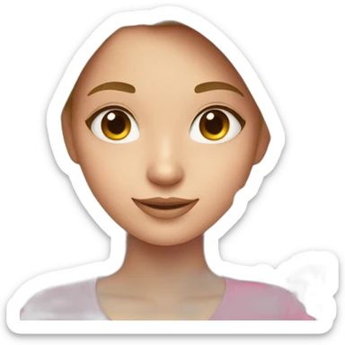 girl wearing a pink top taking a selfie sticker