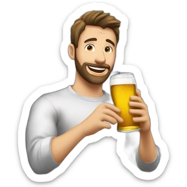 Yota en train de regarder youtube avec dar vator en train de boire une bière sticker