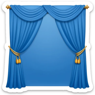 blue backdrop curtain sticker