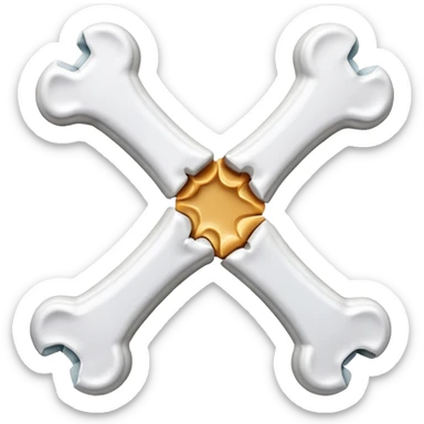 dog bone broken in half sticker