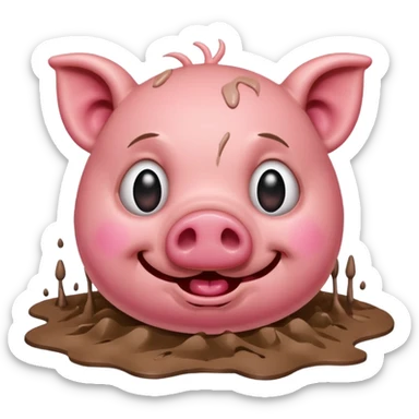 avec des larmes avec le cochon qui est mort de rire  sticker