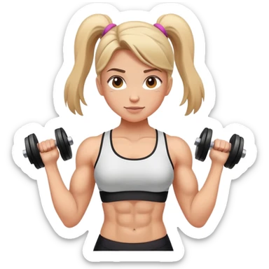 Girl lifting weights sticker