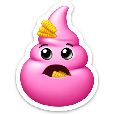 pink poop with corn sticker