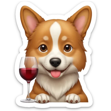 Dog drinking wine sticker
