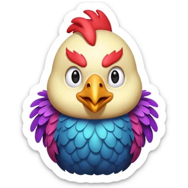nervous space chicken excited waiting intently sticker
