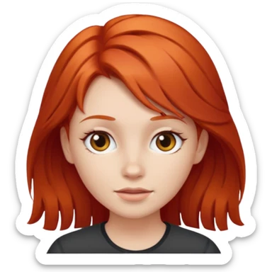 portrait of a red-haired girl sticker