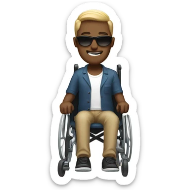 Guy in a wheelchair with sunglasses sticker