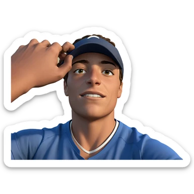 blue shirt outdoor portrait sticker