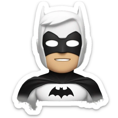 White batman with black costume sticker
