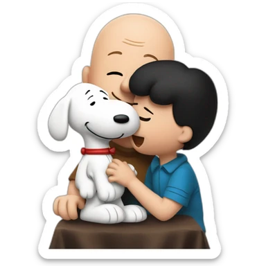 Charlie Brown y snoopy feliz sticker