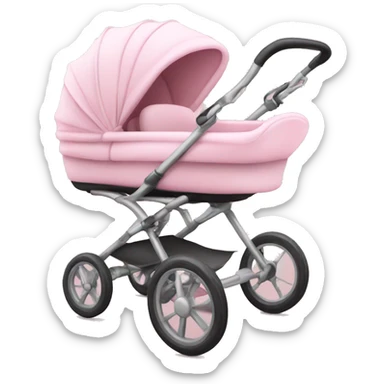 Light pink baby stroller realistic  sticker