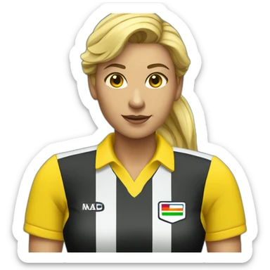 Female Fieldhockey referee yellow shirt sticker