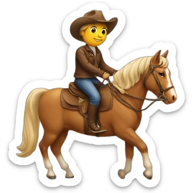 cat riding a horse sticker