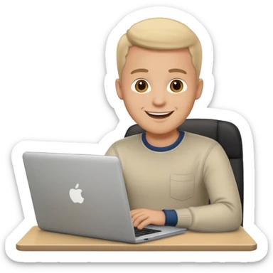 happy man on laptop sticker