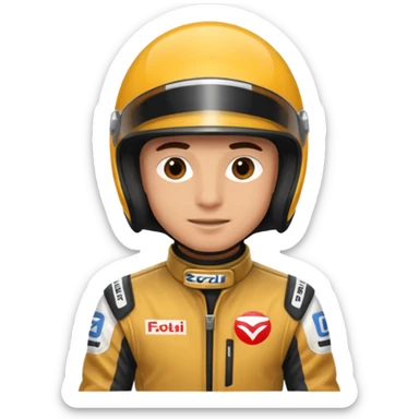 Formula racer man sticker