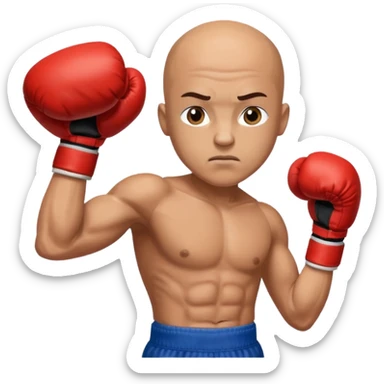  a boxer, bald head sticker